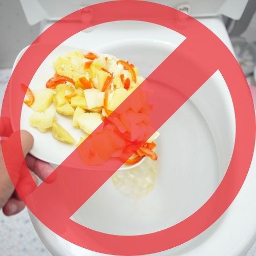 Flush food down the toilet